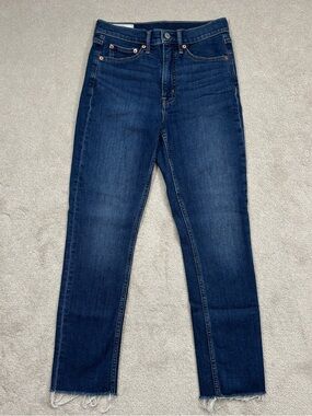 GAP Vintage Slim High Rise Raw Hem Jeans Cigarette Pant Dark Wash Size 26